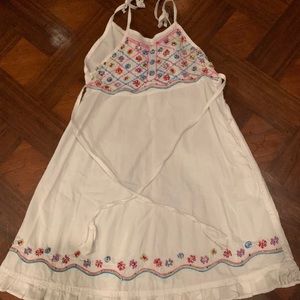 Embroidered cotton peasant summer dress